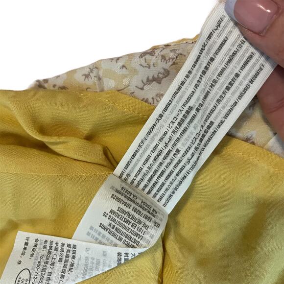 Abercrombie & Fitch Yellow Floral Mini Dress with Pockets Sz Small Sundress - Picture 13 of 15